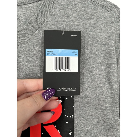 Nike Air Jordan Graphic Big Logo Spell Out Tee Short Sleeve CU1976-091‎ Medium - Picture 3 of 7